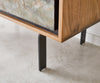 Display Cabinet Juwelo 88x135cm Acacia Wood Natural Stone Veneer