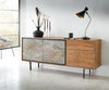 Sideboard Juwelo 175cm 2 Doors 3 Drawers Acacia Wood Natural Stone Veneer