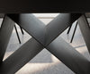 Dining Table Aurora 160-200x90cm Ceramic Grey V-Frame Black
