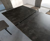 Dining Table Aurora 160-200x90cm Ceramic Grey V-Frame Black