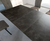 Dining Table Aurora 160-200x90cm Ceramic Grey V-Frame Black