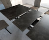 Dining Table Aurora 160-200x90cm Ceramic Grey V-Frame Black