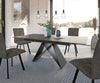 Dining Table Aurora 160-200x90cm Ceramic Grey V-Frame Black