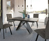 Dining Table Aurora 160-200x90cm Ceramic Grey V-Frame Black