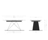 Dining Table Aurora 160-200x90cm Ceramic Grey V-Frame Black