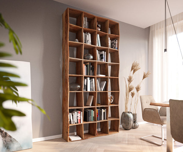 Bookcase Olympus Live-Edge 240X120 cm Acacia Wood Natural