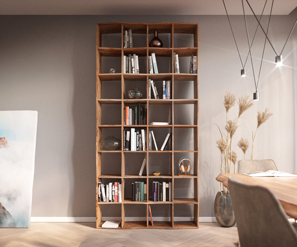 Bookcase Olympus Live-Edge 240x120cm Acacia Wood Natural
