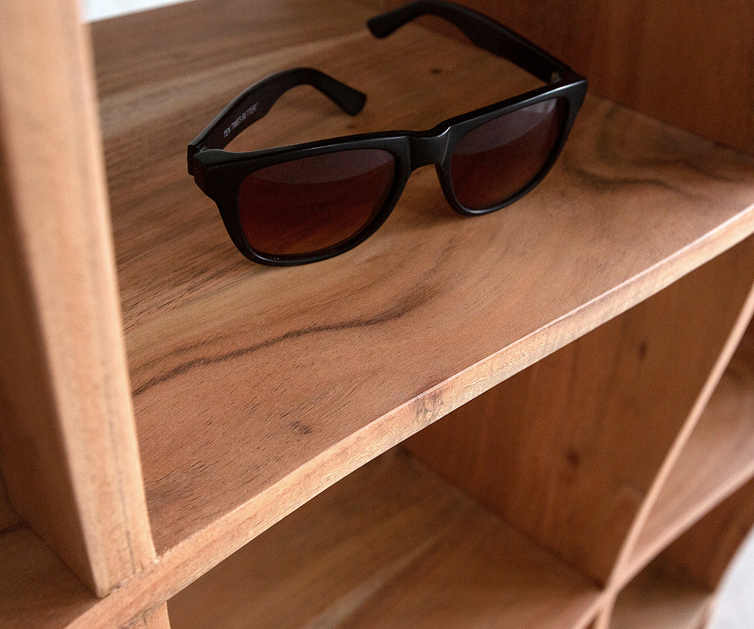 Bookcase Olympus Live-Edge 243x120cm Acacia Wood Natural