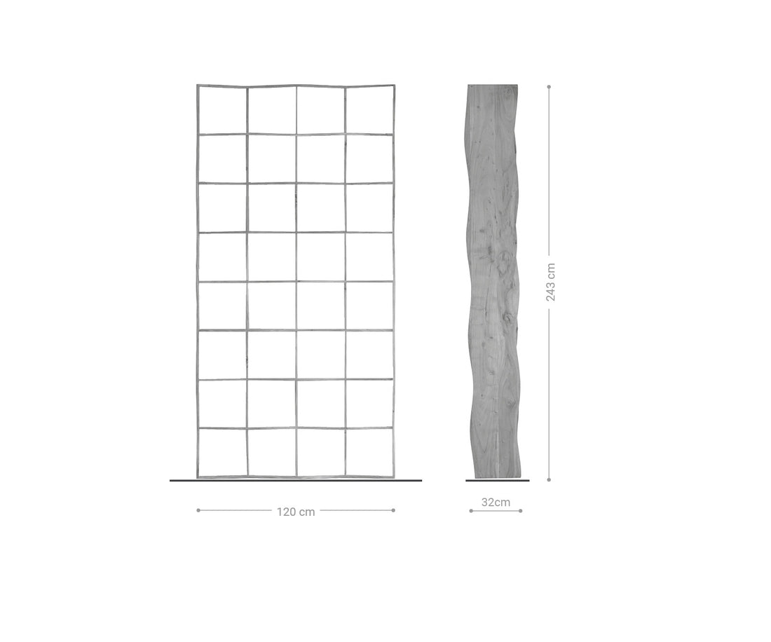Bookcase Olympus Live-Edge 243x120cm Acacia Wood Natural