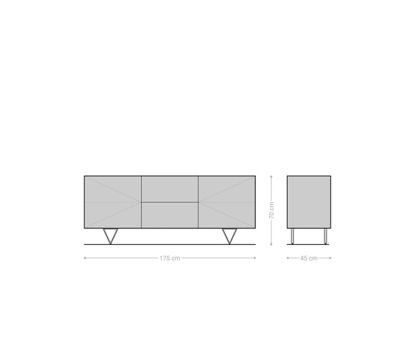 Sideboard Wyatt 175cm Acacia Wood Natural