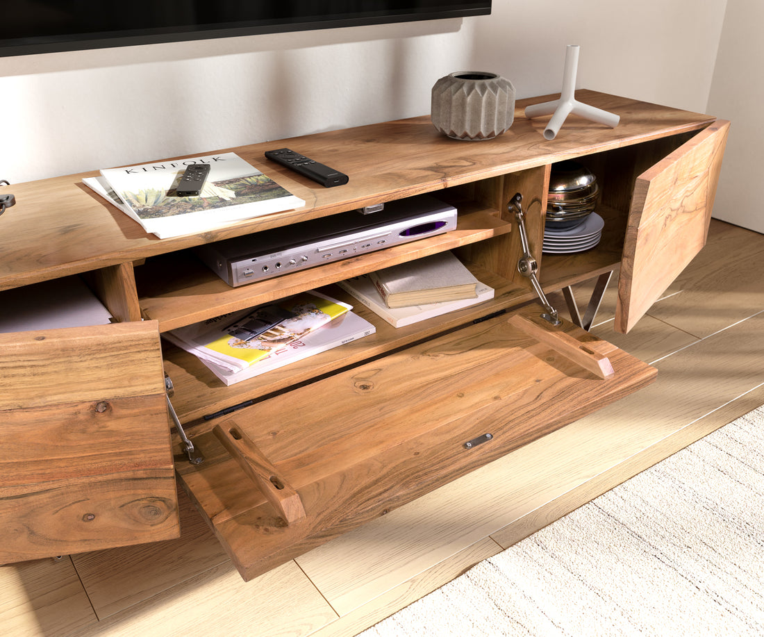 TV Stand Wyatt II 175cm Acacia Wood Natural