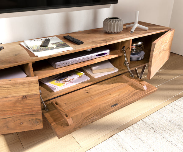 TV Stand Wyatt II 175 cm Acacia Wood Natural