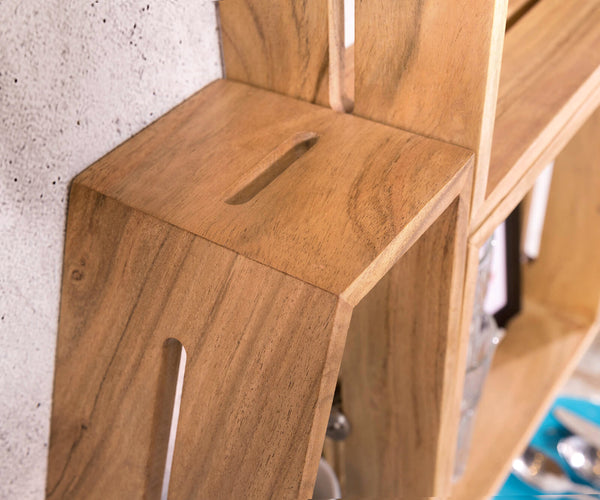 Wall Shelf Wyatt 70x55cm Acacia Wood Natural