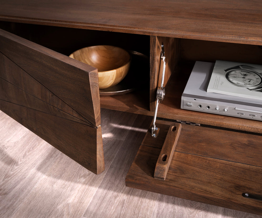 TV Stand Wyatt 175cm Acacia Wood Brown