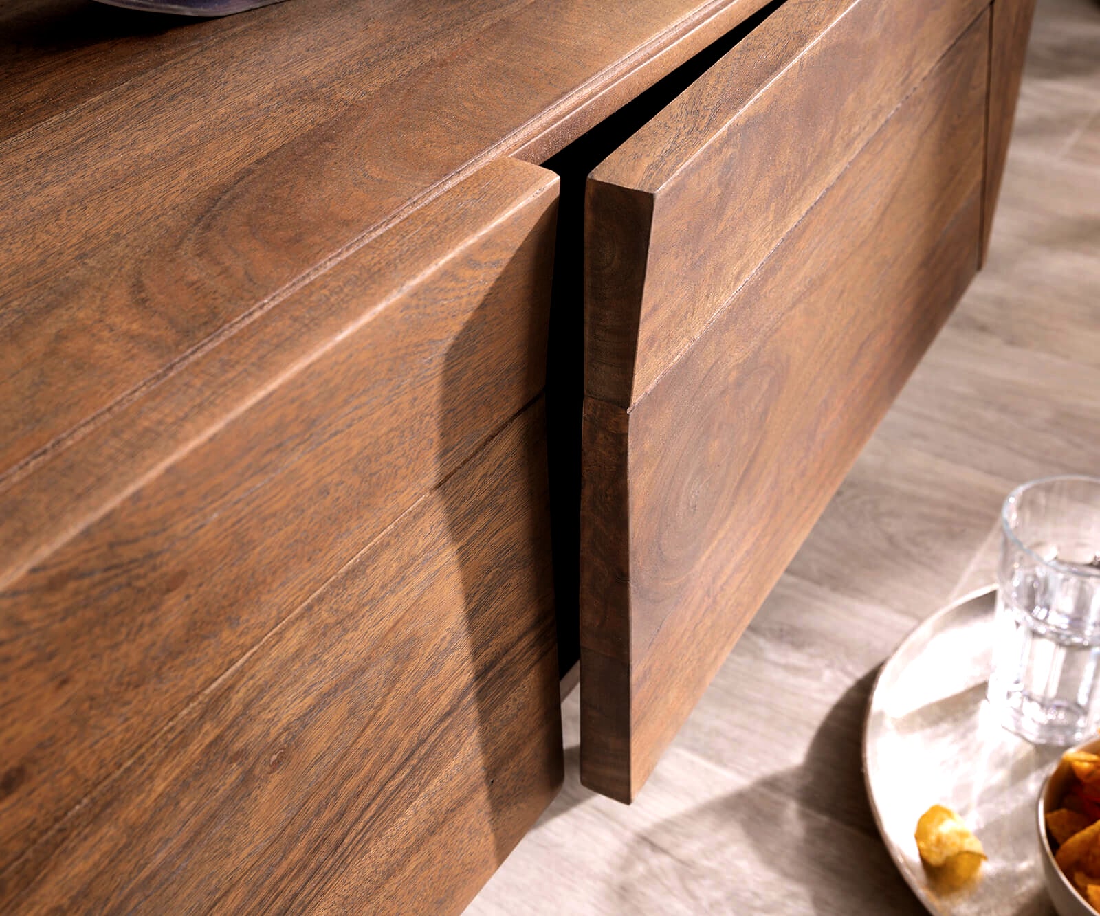 TV Stand Wyatt 175 cm 2 Doors Acacia Wood Brown