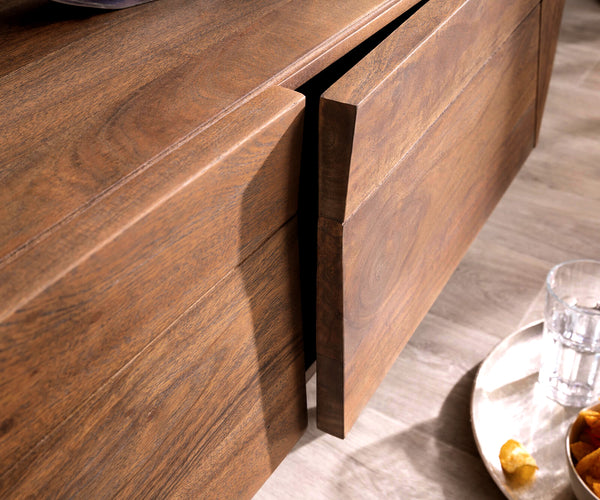 TV Stand Wyatt 175cm 2 Doors Acacia Wood Brown