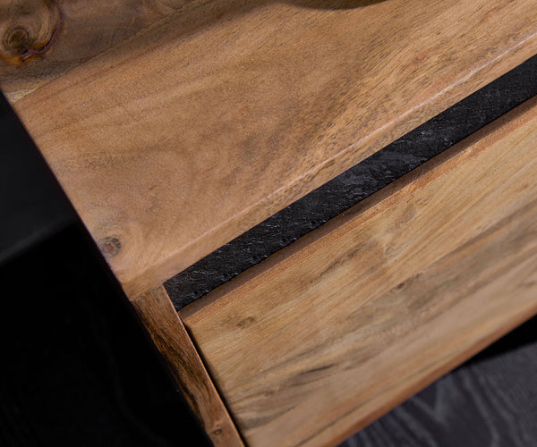 TV Stand Stonegrace 240 cm 4 Doors Acacia Wood Natural Slate