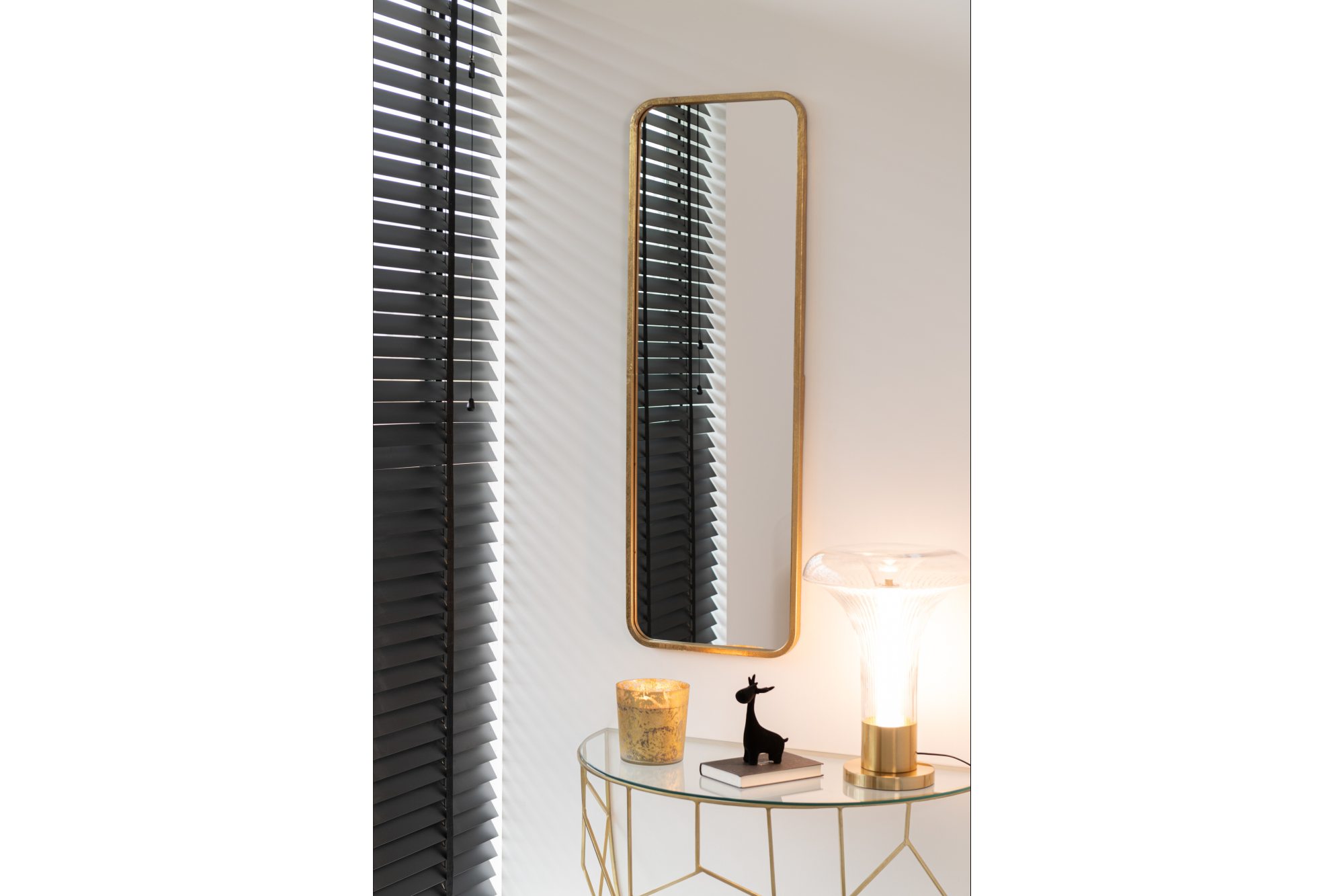 Wall Mirror Mona Rectangle Iron/Glass 119cm Gold
