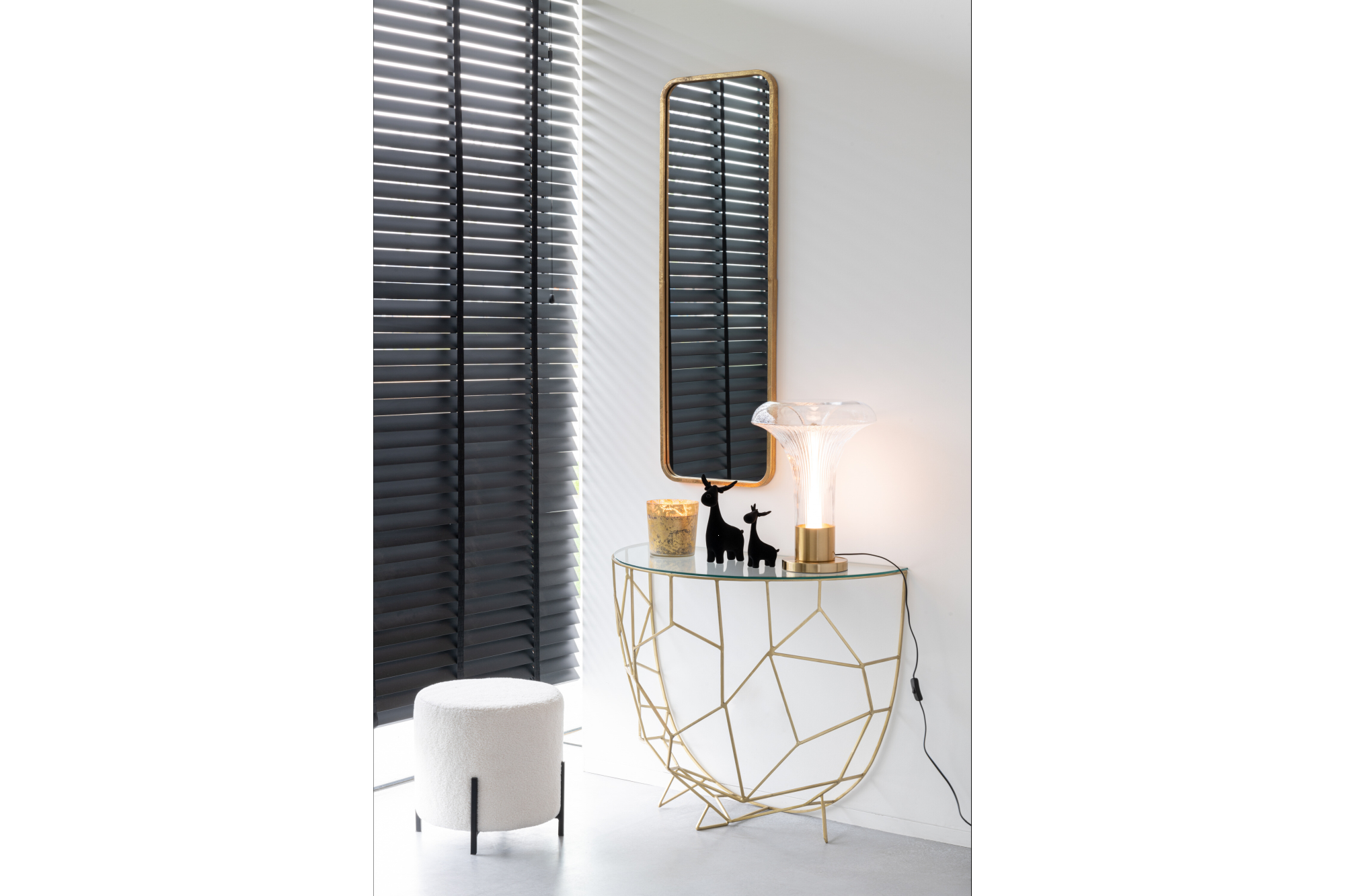 Wall Mirror Mona Rectangle Iron/Glass 119cm Gold