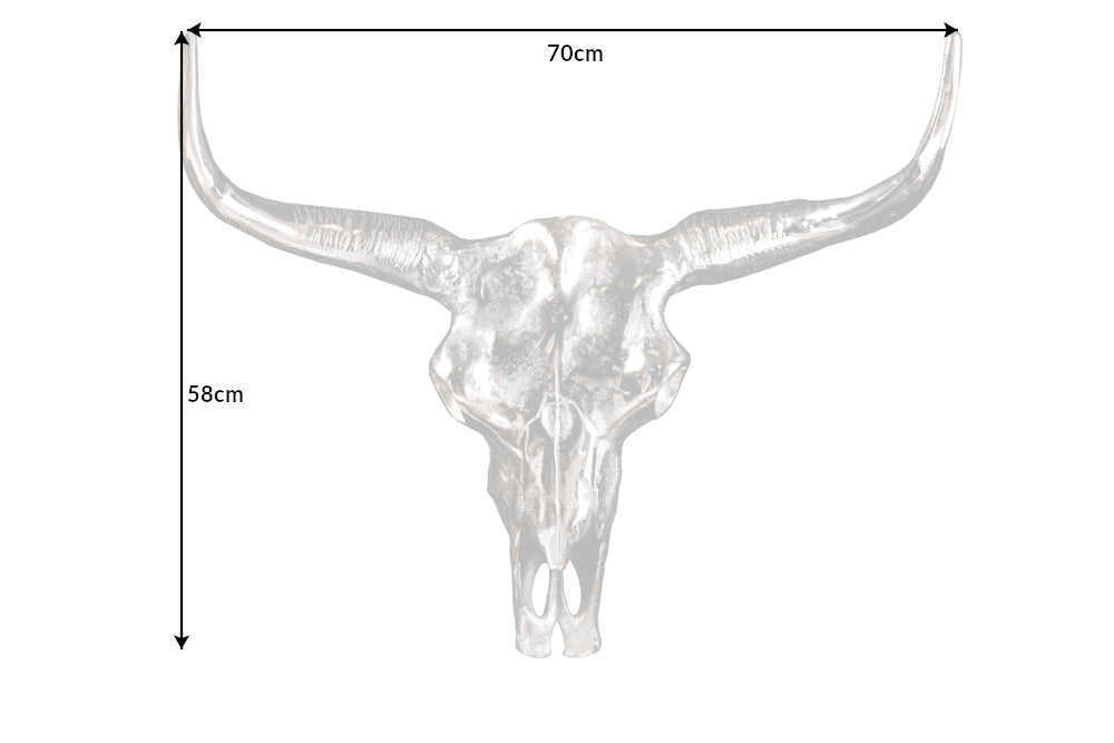 Decorative Skull Matador 70cm Metal Silver