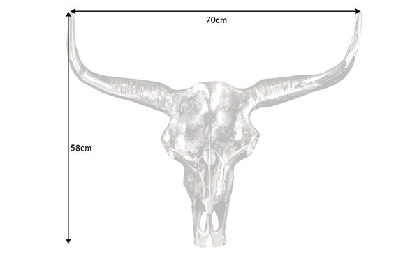 Decorative Skull Matador 70cm Metal Silver
