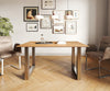 Dining Table Olympus 140x90cm Acacia Wood Natural Square Frame Slim Steel