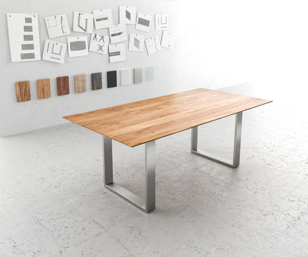 Dining Table Olympus 200x100cm Acacia Wood Natural Square Frame Slim Steel