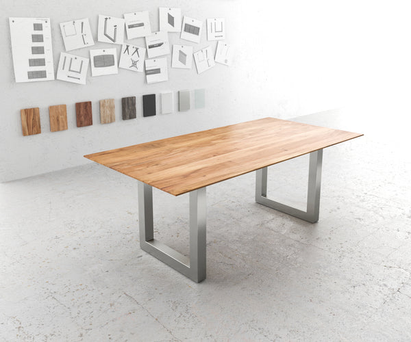 Dining Table Olympus 200x100cm Acacia Wood Natural Square Frame Steel