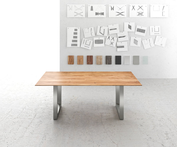 Dining Table Olympus 200x100cm Acacia Wood Natural Square Frame Steel