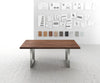 Dining Table Olympus 200x100cm Acacia Wood Brown Square Frame Steel