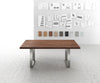 Dining Table Olympus 200x100cm Acacia Wood Brown Square Frame Slim Steel