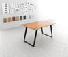 Dining Table Olympus 140x90cm Acacia Wood Natural Slanted Frame Black