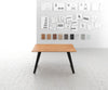 Dining Table Olympus 140x90cm Acacia Wood Natural Slanted Frame Black