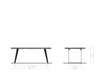 Dining Table Olympus 200x100cm Acacia Wood Brown Slanted Frame Black