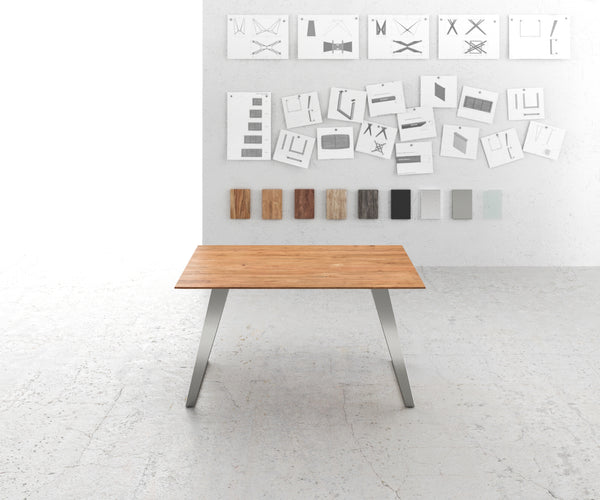 Dining Table Olympus 140x90cm Acacia Wood Natural Slanted Frame Steel