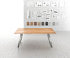 Dining Table Olympus 200x100cm Acacia Wood Natural Slanted Frame Steel