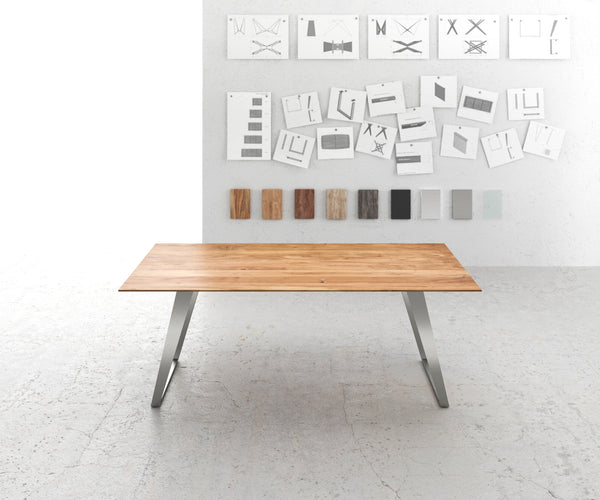 Dining Table Olympus 200x100cm Acacia Wood Natural Slanted Frame Steel