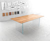 Dining Table Olympus 200x100cm Acacia Wood Natural Glass Frame