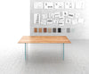 Dining Table Olympus 200x100cm Acacia Wood Natural Glass Frame