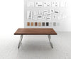 Dining Table Olympus 200x100cm Acacia Wood Brown Slanted Frame Steel