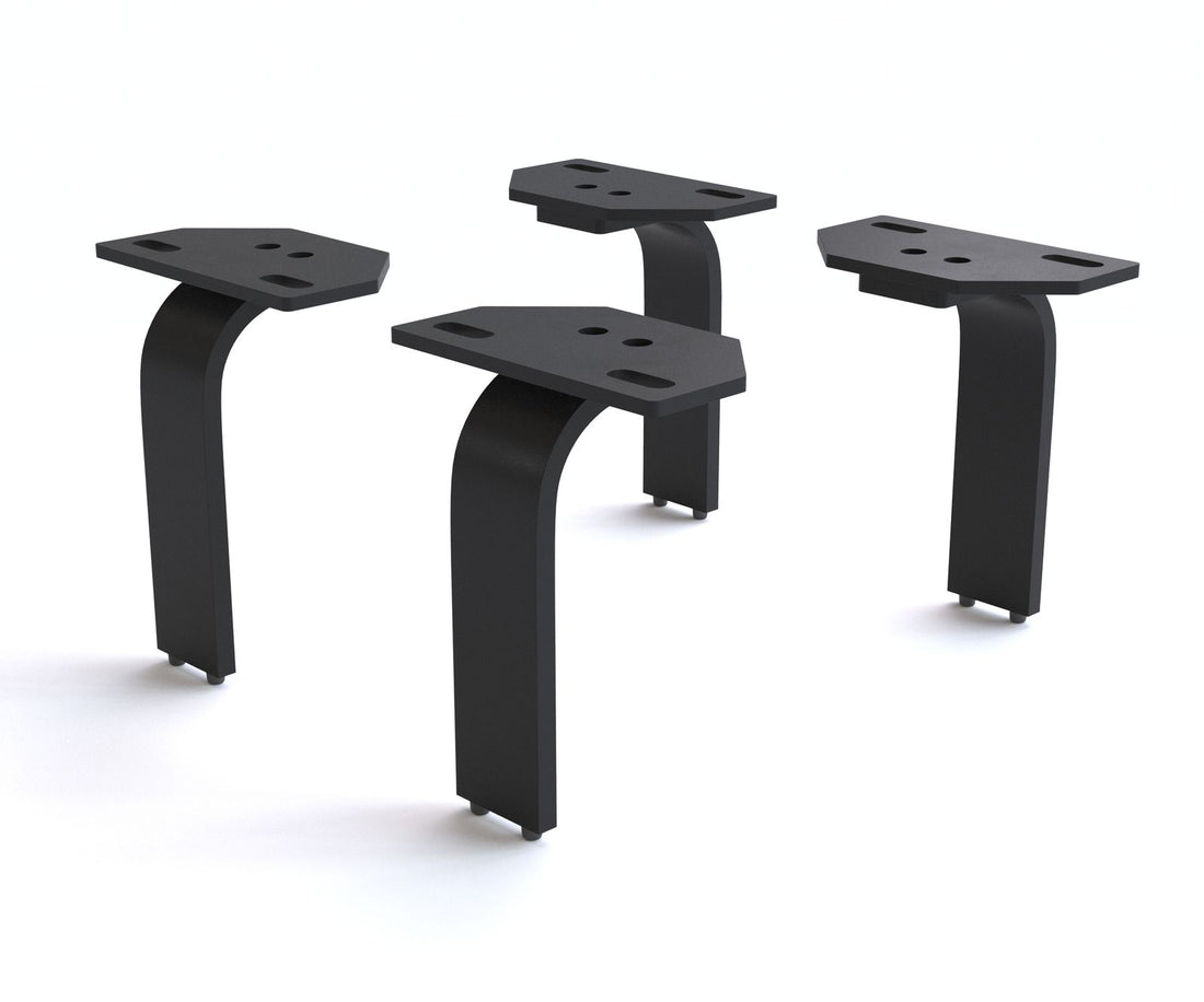 Leg Set L-Shape 20cm Metal Black