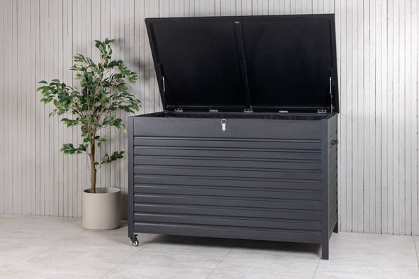 Outdoor Storage Box Tiana 150x90cm Aluminum Black