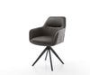 Dining Chair Pejo Microfiber Anthracite Vintage Cross Angular Base Black 180° Swivel Pocket Springs