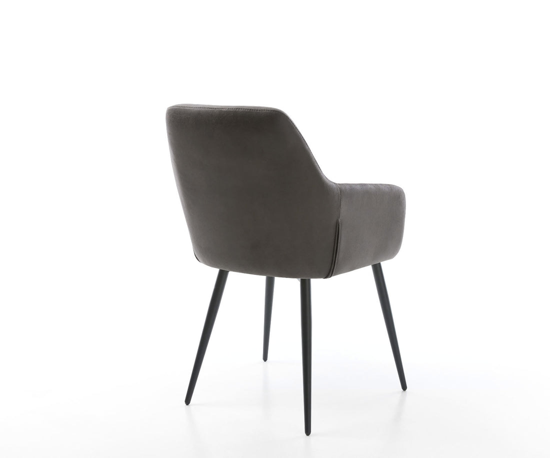 Dining Chair Pejo Microfiber Anthracite Vintage 4 Legs Base Black Pocket Springs