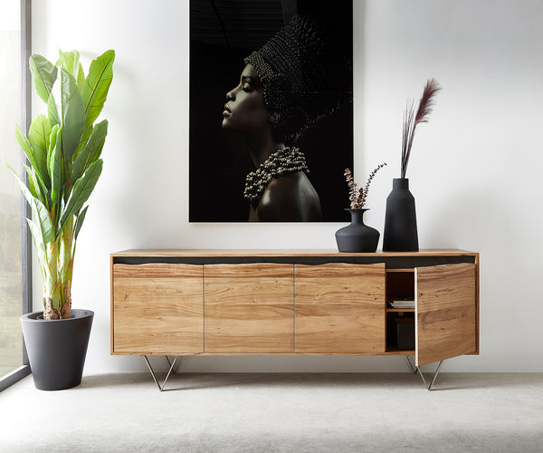 Sideboard Stonegrace Live-Edge 200cm Acacia Wood Natural