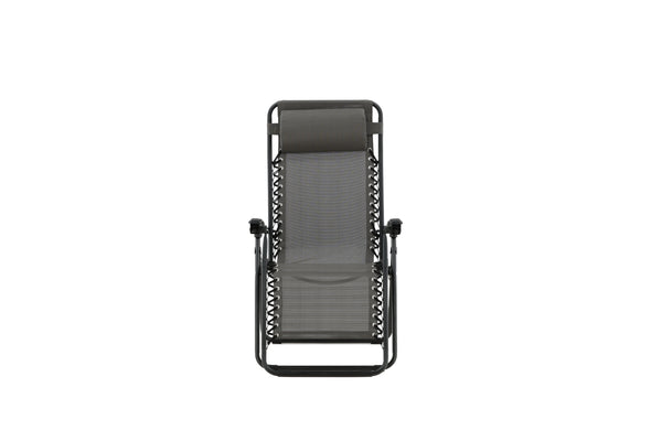 Sun Lounger Melker 90cm Steel Black Textilene Grey