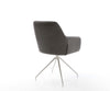 Dining Chair Pejo Microfiber Anthracite Vintage Cross Conical Base Silver 180° Swivel Pocket Springs