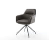 Dining Chair Pejo Microfiber Anthracite Vintage Cross Conical Base Black 180° Swivel Pocket Springs