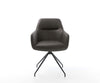 Dining Chair Pejo Microfiber Anthracite Vintage Cross Conical Base Black 180° Swivel Pocket Springs