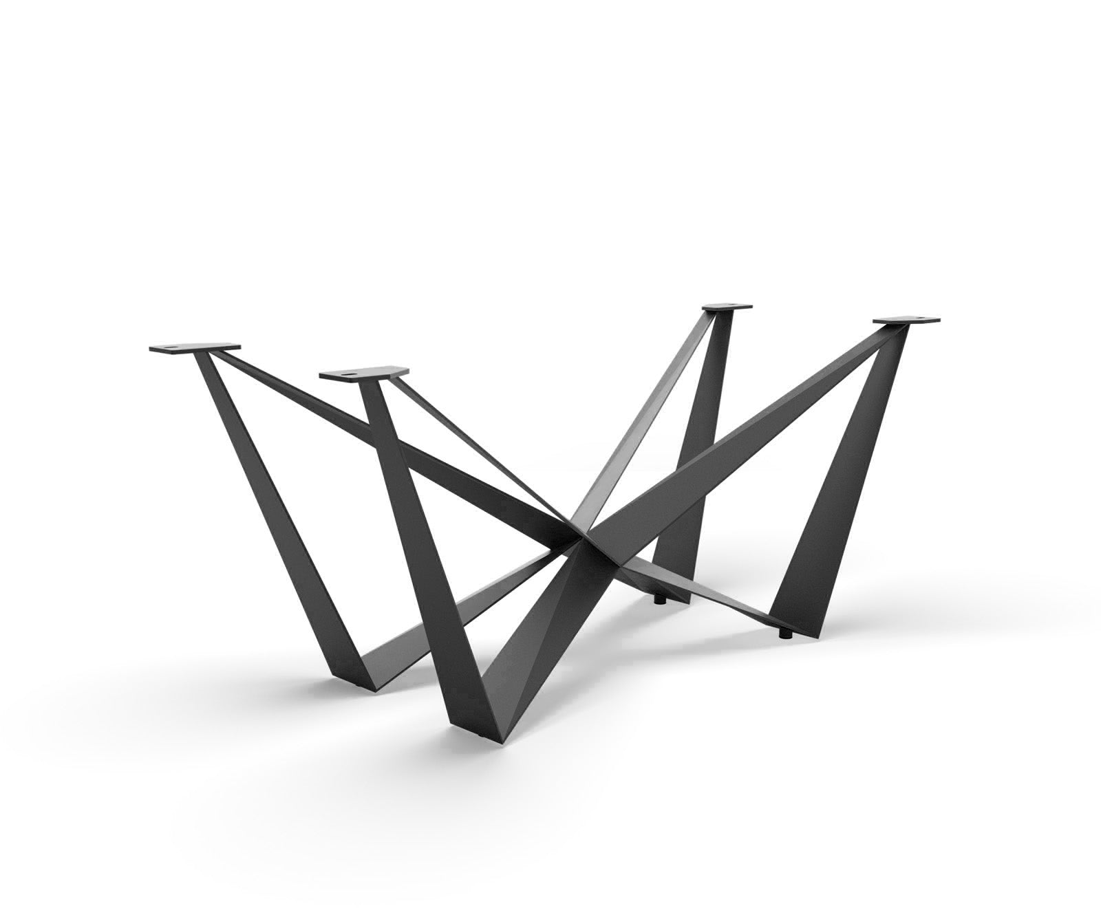 Dining Table Olympus Live Edge Acacia Wood Brown Spider Frame Black 200cm 35mm